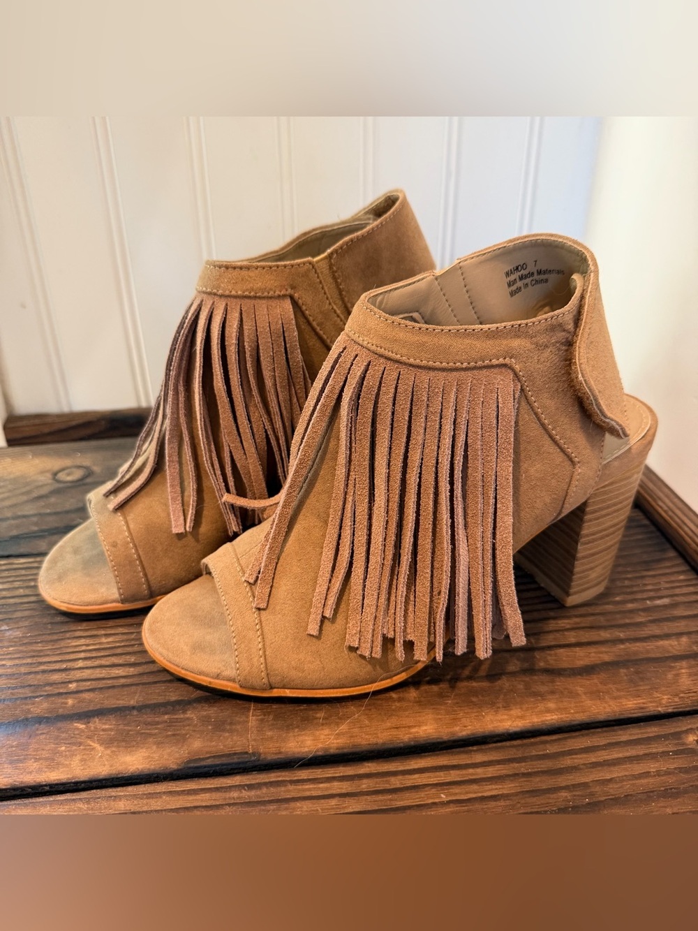 Corkys Wahoo Fringe Peep Toe Booties